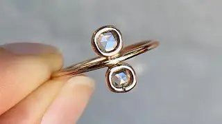 PALEO DOUBLE DIAMOND SLICE ROSE GOLD RING by NIXIN Jewelry