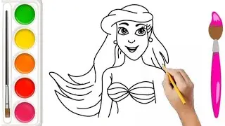 how to draw ariel from the little mermaid 🐋
