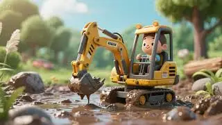 Tiny Excavator&rsquo;s Muddy Adventure | Nursery Rhymes & Kids Songs