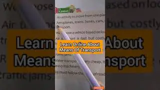 What is Means Of Transport। Shorts। Online Social science class