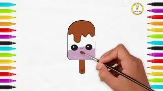 How to drawing  ice cream Tutorial for Kids