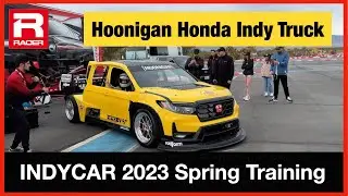 IndyCar Racer Simon Pagenaud Drives and Spins the Hoonigan Honda Indy Twin-Turbo V6 Truck