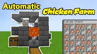 EASY Automatic Chicken Farm in Minecraft PE Bedrock (Tutorial)