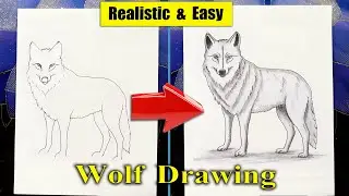 How to Draw a Wolf Easily | Step by Step Pencil Sketch Tutorial for Beginners