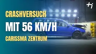 Crashversuch auf eine feste Barriere mit 56 km/h