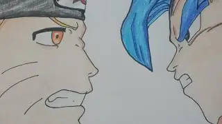 Naruto and Goku angry 😡 fighting scene drawing🔥#shorts #shortsfeed #art #viral #shortsyoutube #vs