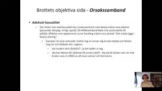 Straffrätt 2 - Del 4 - Orsakssamband (adekvat kausalitet)