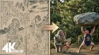 【4K】浮世絵がAI実写化で動き出す！北斎と広重と歌川国芳/金太郎の世界 - Old Japan Alive