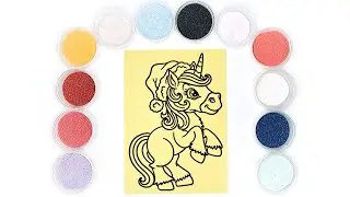 Cute Santa Unicorn Sand Coloring &ndash; Fun & Satisfying