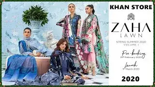 #ZAHA NEW-ARRIVAL UNSTITCHED || LAWN SPRING-SUMMER 2020 VOLUME-1 / WITH-PRICE #KHANSTORE