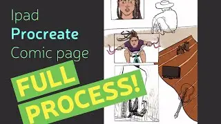 Ipad Procreate Comic page - full process speed paint - female artist