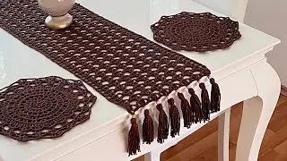 TIĞ İŞİ MASA &Uuml;ZERİNE RUNNER &Ouml;R&Uuml;YORUZ