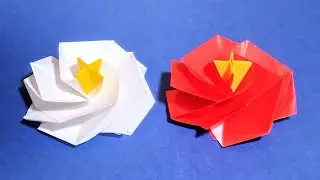 折り紙 【2枚複合】牡丹・芍薬 Origami 2 sheets composite, Peony