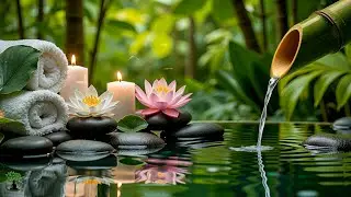 Relaxing Sleep Music with Bamboo Water Sound🌿Deep Sleep, Meditation Music, Stress Relief, Calm Music
