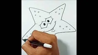 How to draw Cartoon Starfish #shorts