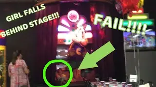 GIRL FALLS BEHIND STAGE AT CHUCK E. CHEESE FAIL!!!