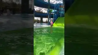 Leah slides solo at kidzamaze Punggol safra