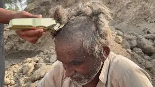 Old Man Clean Head Shave & Beard Trim with Machine | Relaxing Barber Transformation