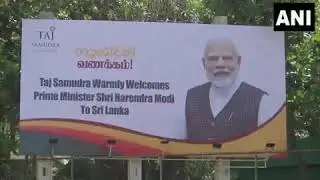 Visuals from Colombo, Sri Lanka, ahead of PM Narendra Modi's visit that begins today.