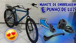 coloquei manete de embreagem e punho de luz na montadinha 😍 (bike montadinha)