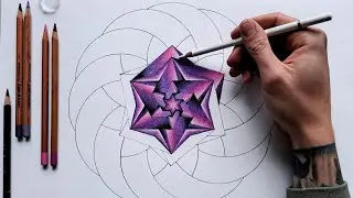 Kreslen&iacute; spir&aacute;ly - mandaly z Posv&aacute;tn&eacute; geometrie / Spiral drawing - mandala from Sacred geometry