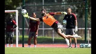 Alisson Becker Warm Up vs Tottenham in 2019 at Anfield