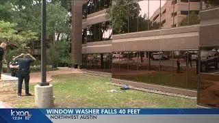 Window washer falls 40 feet