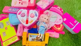 2:40 Minutes Satisfying Unboxing Hello Kitty Tiny Barbie Doll Makeup  Set | ASMR | Cute Mini Toys