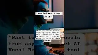 AI Vocal Remover Is Changing How We Make Music! 🎧 #AIVocalRemover #MusicTech #RemixTools #KaraokeAI