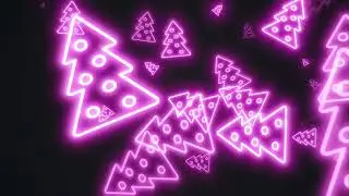Neon Christmas Trees 🌟 | 1 Hour Calming Music & Hypnotic Holiday Visuals