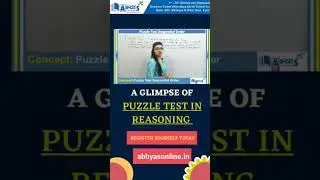 Puzzles test | Reasoning| abhyasonline.in | Course & Test Series #online #ssc #reasoning #education