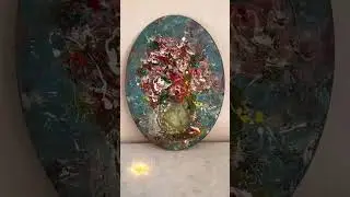 Impasto Rose Oil Painting | Symphony of Roses &ndash; Original Oval Textured Floral Art