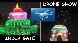 India Gate Night View | Full Drone Show by 200+ ड्रोन | Kartavyapath | Fountains l Netaji's Statue