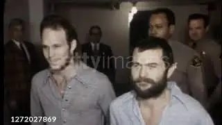 Manson family members Bruce Davis and Steve Clem Grogan arriving to court 1970