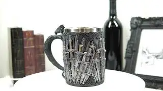 Ebros Medieval Dragon Iron Throne Swords Coffee Mug Drinking Stein Tankard Cup
