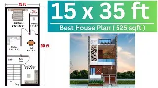 15x35 House Plan | 15x35 House Design | 15x35 House Plan With Parking | 15x35 East facing House Plan