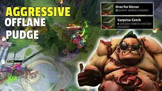 Super Aggressive Offlane Pudge with Mage Slayer & Blade Mail Build  |Dota 2 7.38c Highlights