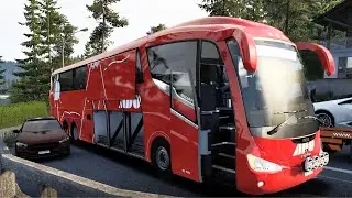 Red Bus Adventure: Mastering the Steep Hill Roads | ETS 2 | ETS 2 Gameplay