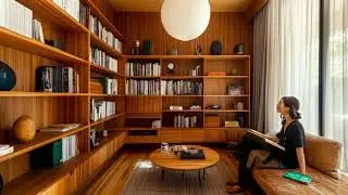 Home Library Trends 2025: Minimalism Meets Serenity | Japandi Home Library Design Ideas