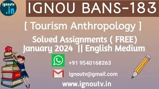 IGNOU BANS-183 Solved Assignment January 2024  [FREE] || IGNOU BAM || IGNOU TV || IGNOU ||