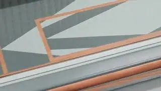Table basse en bois et vert relook&eacute;e avec son plateau en verre
