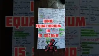 Ionic equilibrium class 11 One shot | NEET / JEE || Ionic equilibrium Short Notes NEET 2025