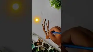 🤯How To Draw Tree Body | How to draw Tree | poster colour tutorial day-10 #shorts #postercolour