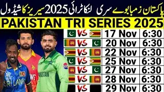 Pakistan, Sri Lanka and Zimbabwe Tri-nation T20I Series 2025 | Matches Date & Time | Mian Ahmad 200G