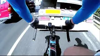 Road Bike Behind the Truck | Bike Drafting Truck