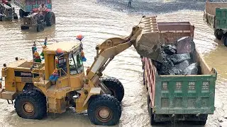 Power of Caterpillar Heavy Equipment | Rock Loading Operation | Gaint Rocks loading Machine