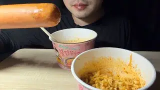 ASMR 까르보 불닭볶음면 2개 도전 먹방 carbo buldak MUKBANG challenge