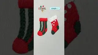 Christmas Embroidery Series 🧦  Easy Stocking Design for Beginners #christmas #embroidery
