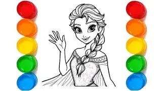 Cute Elsa Frozen Drawing, Painting & Coloring For Kids and Toddlers_ Child Art