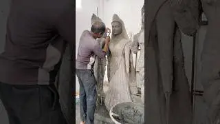 cement se Radha ji ka face kaise bnate hai #shorts #radhakrishna #murti #cement #concrete #art #idol